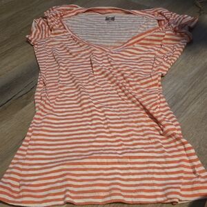 BDG Orange Striped Short Sleeve Tee